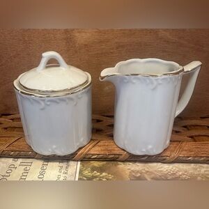Vintage Porcelain Sugar And Creamer Set